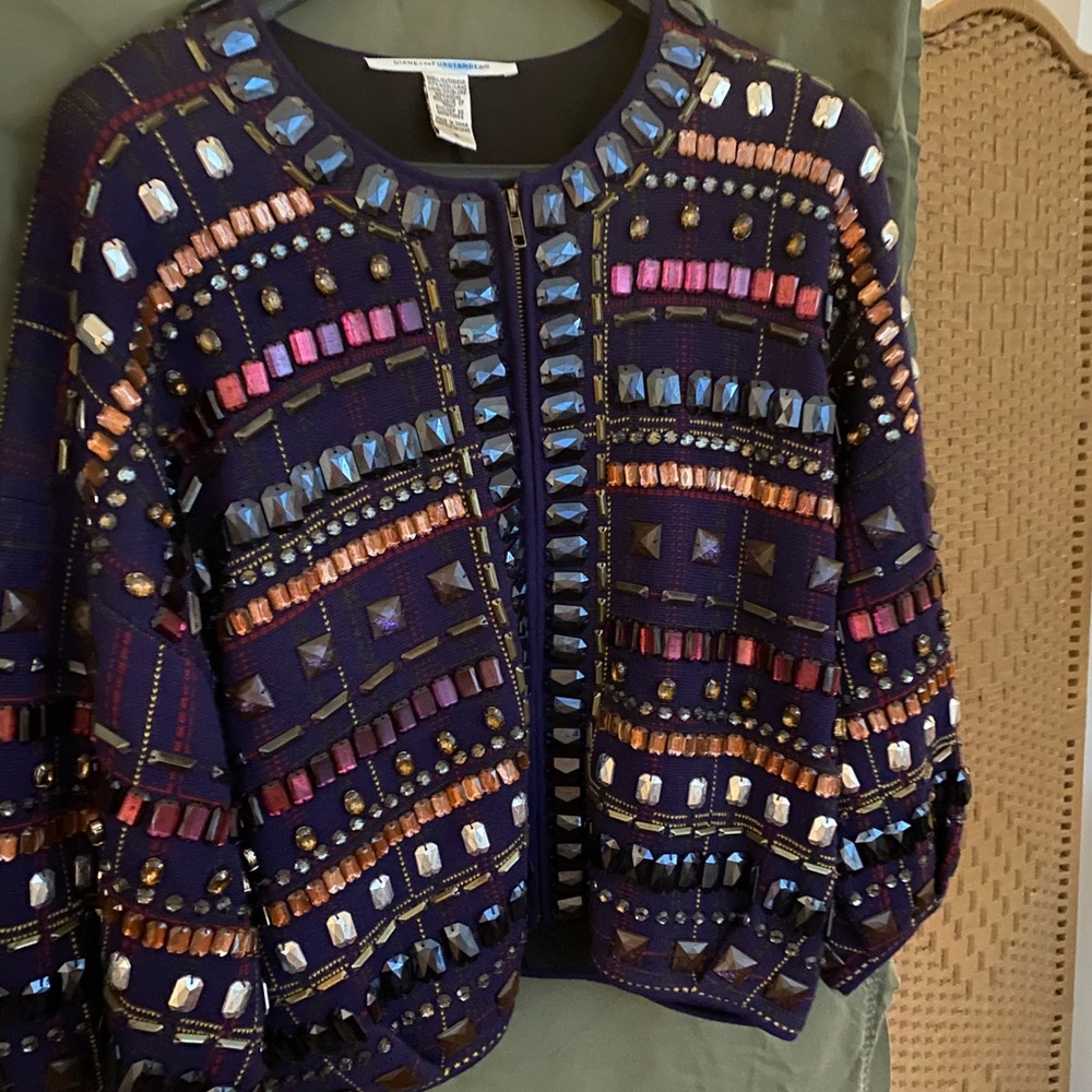 DVF Embroidered, Jewel Sweater - Size M